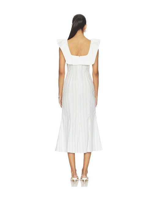 LPA White Harper Midi Dress