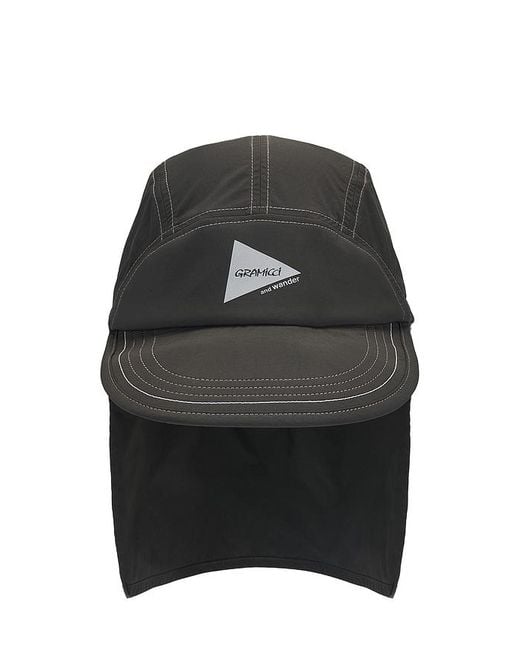 Gramicci Black X And Wander Brushed Nylon Sunshade Cap for men