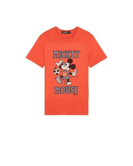 Junk Food Orange Mickey Mouse Soccer Tee for men