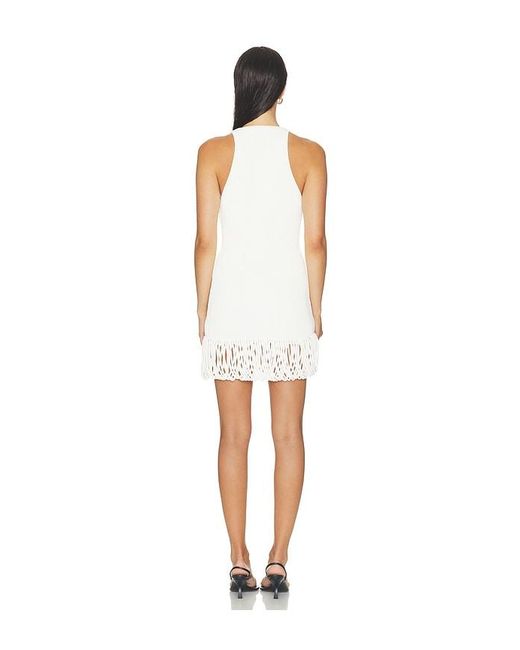 HAELO White Draped Loop Mini Dress