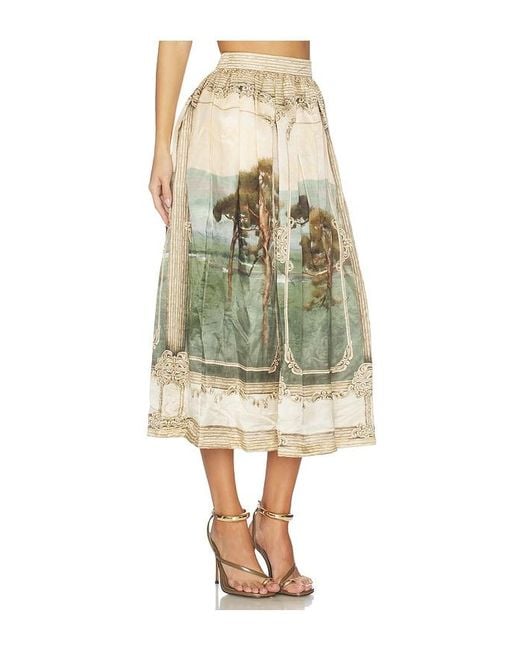 Agua Bendita Natural Tangelo Paraiso Midi Skirt
