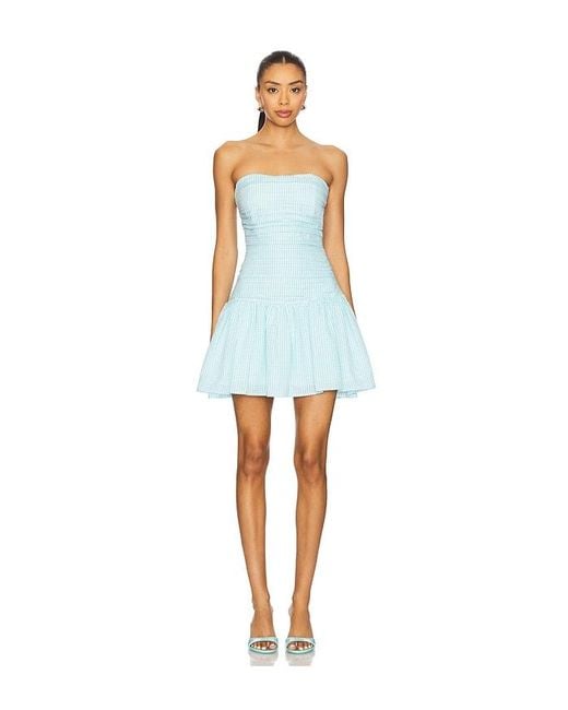 Line & Dot Blue Suree Gingham Dress