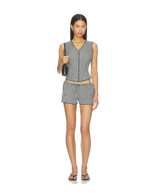 Montce Blue Scalloped Low Rise Drawstring Short