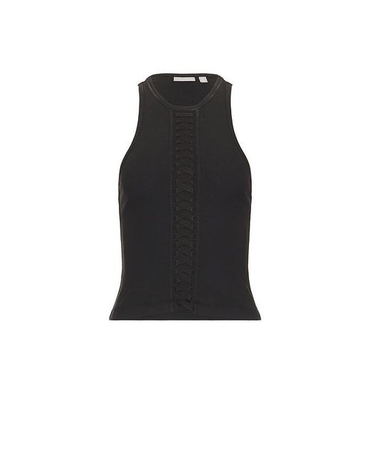 HAELO Black Lace Up Tank Top