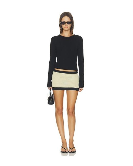 Elodie the Label Black Noir Lace Back Ribbed Top