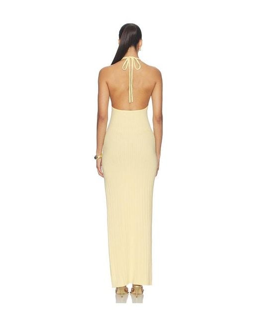 Runaway the Label Natural Lilabelle Halter Knit Maxi Dress