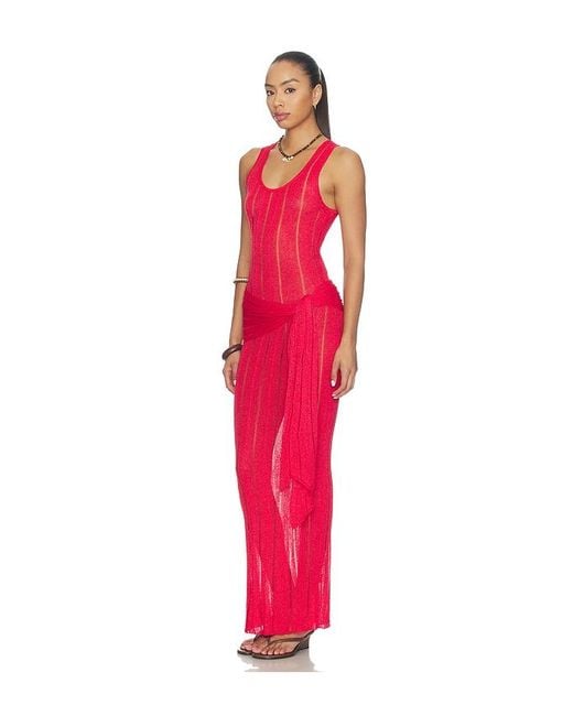 superdown Red Macie Drape Maxi Dress