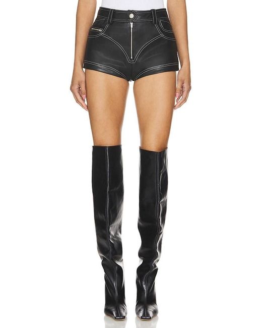 Lovers + Friends Black Sabrina Faux Leather Short