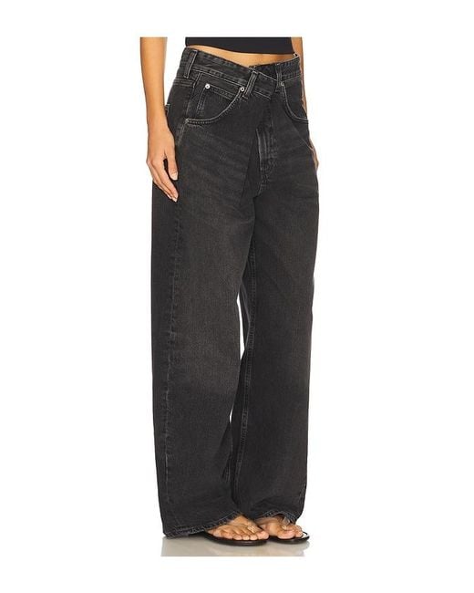 Agolde Black Vana Wide Leg Jeans