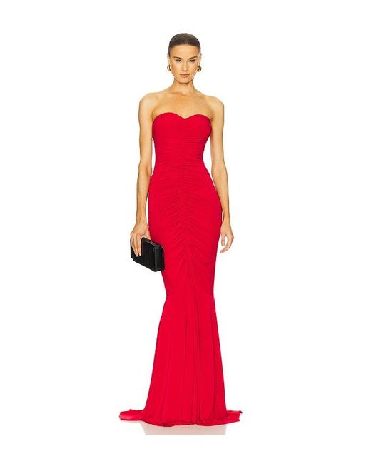Norma Kamali X Revolve Strapless Shirred Front Fishtail Gown