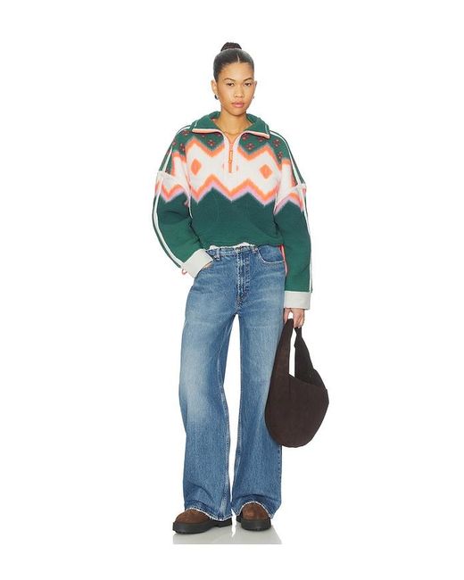 Free People Blue X Fp Movement Printed Mountain High Sweater