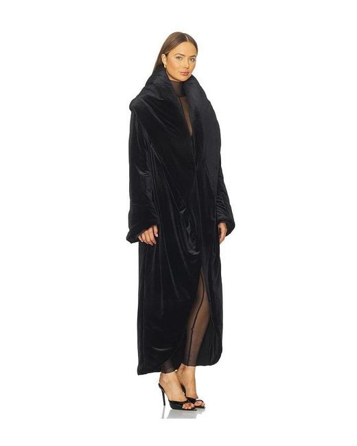 Norma Kamali Black Oversized Shawl Collar Maxi Coat