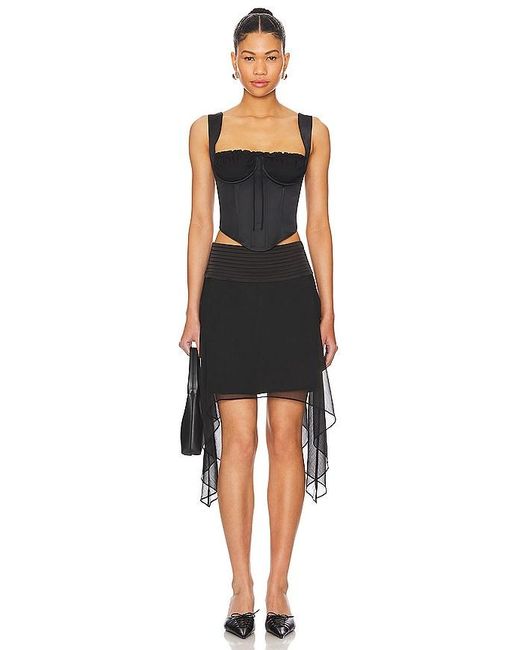 GUIZIO Black Ruched Cup Bustier Top