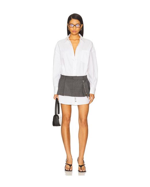 Alexander Wang White Pre-Styled Shirt Dress With Chain