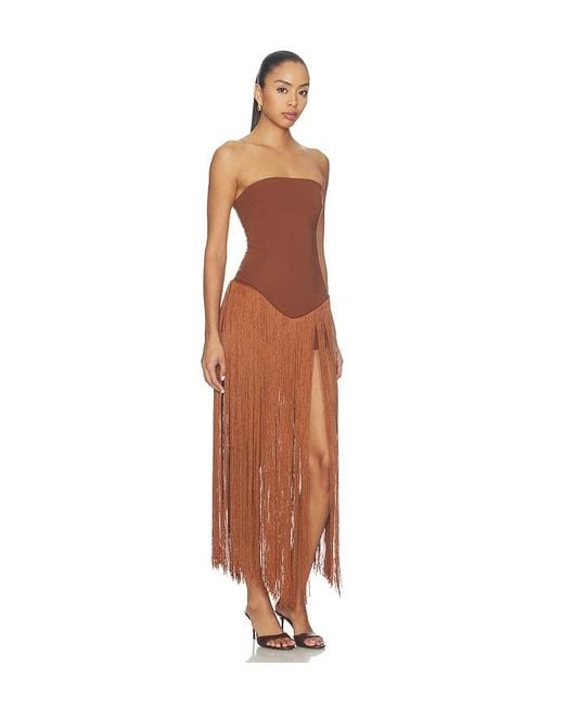 superdown Brown Tea Fringe Romper