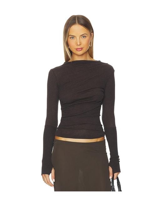 Enza Costa Cashmere Twist Top Black