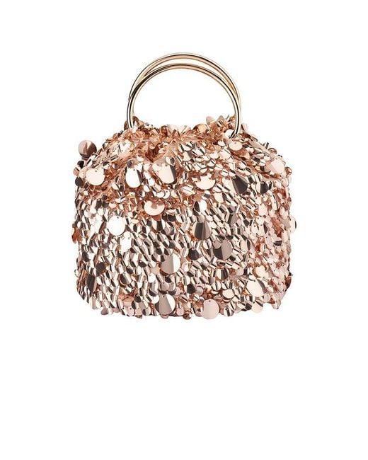 Olga Berg Pink Vera Sequin Top Handle Bag