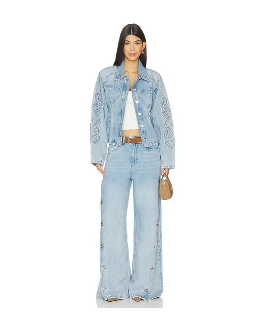 Gestuz Blue X Barbie Stacie High Waisted Wide Jeans