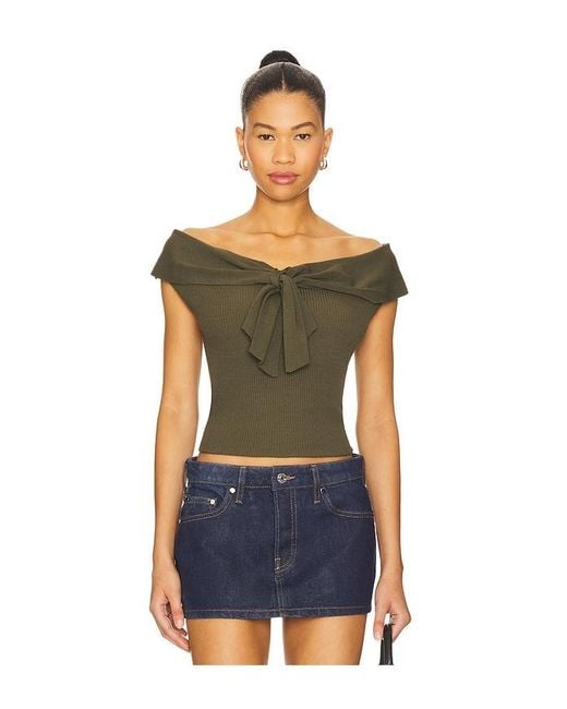 Line & Dot Green Parcie Top