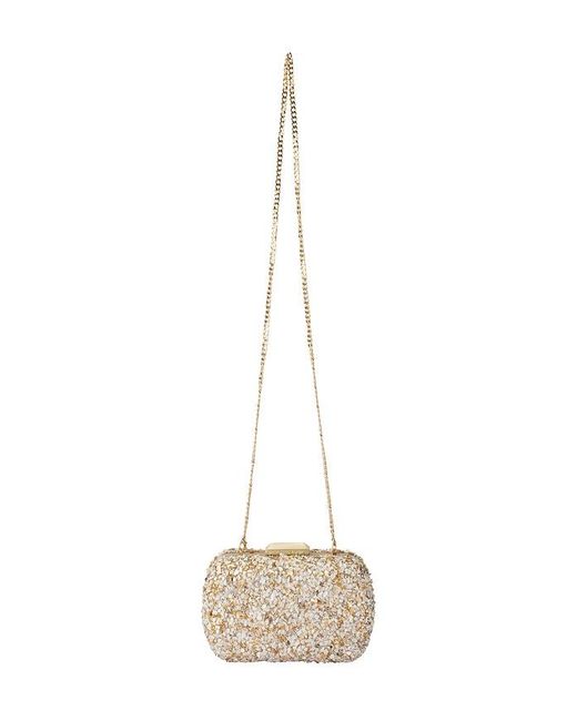 Olga Berg Natural Savannah Pebble Clutch