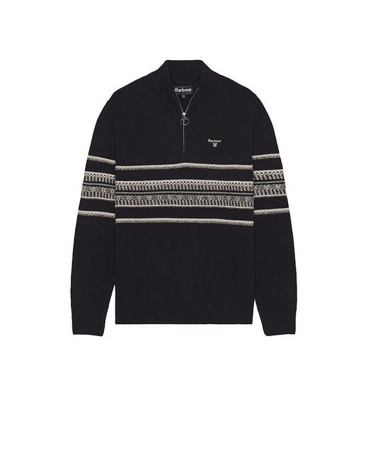 Barbour Black Kepwick Half Zip Jumper for men