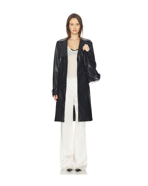 superdown Black Morgan Faux Leather Coat