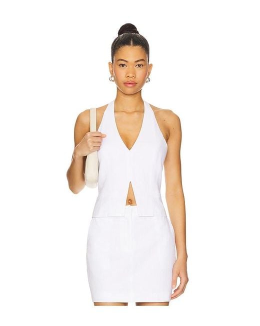 4th & Reckless White Adrienna Halter Top