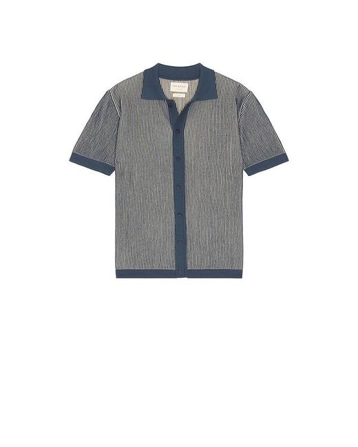 Far Afield Blue Velzy Knitted Shirt for men