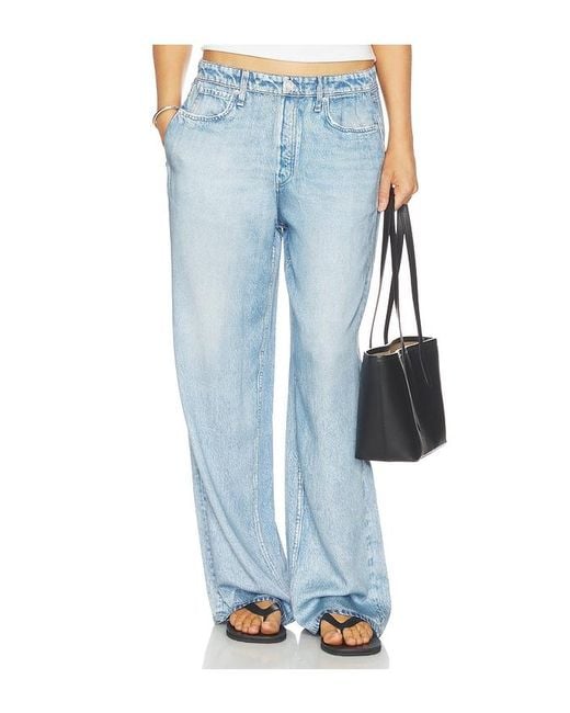 Rag & Bone Blue Rb Miramar Slink Wide Leg Pull On Jeans