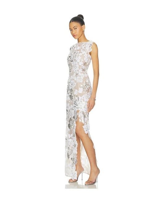 Bronx and Banco White Como Ellie Cap Sleeve Maxi