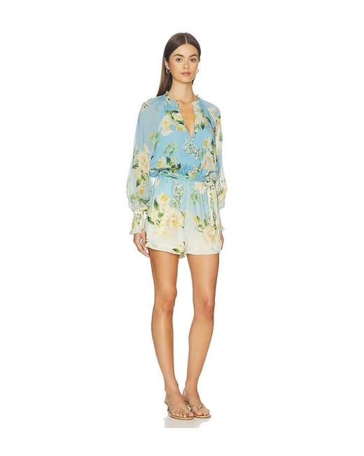 Hemant & Nandita Blue Romper With Tie Up Belt