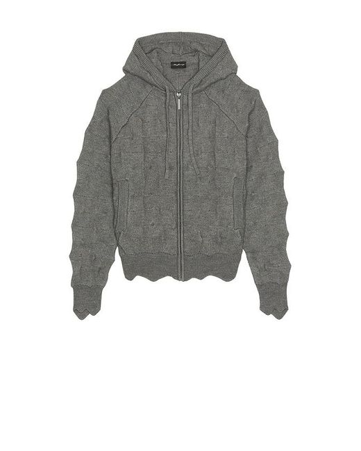 MADFRENZY Spiked Zip Up Hoodie in Gray for Men | Lyst