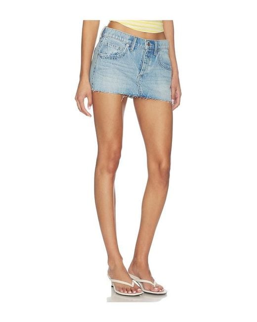 Free People Blue Laney Low Rise Mini Skirt