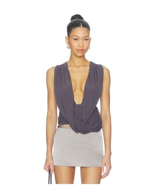 superdown Blue Brooks Drape Top