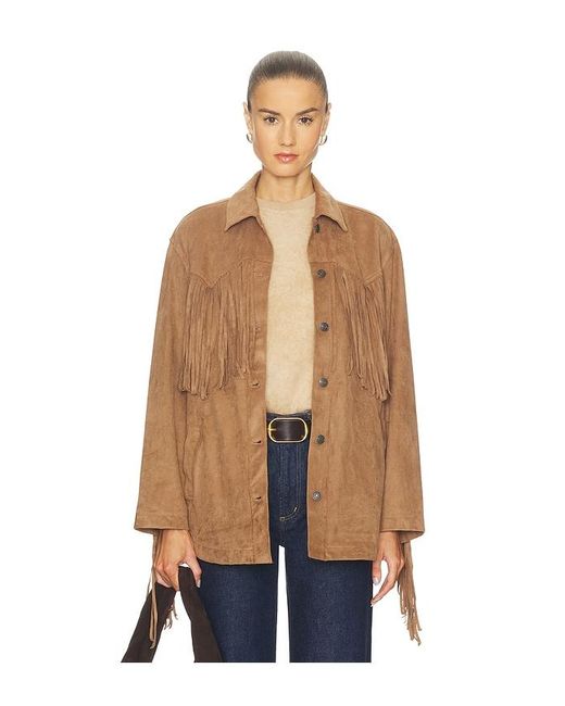 Free People Blue X Revolve Fringe Out Faux Suede Shacket