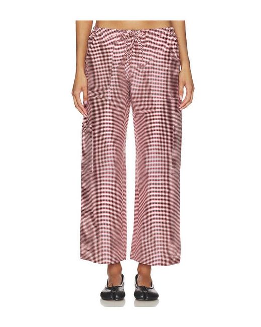 DONNI. Red The Taffeta Gingham Drawstring Cargo Pant