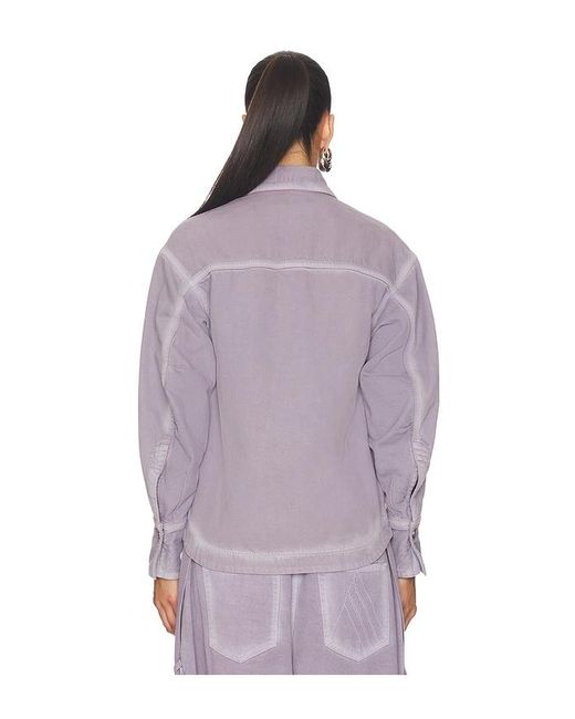 The Attico Purple Bomber Shirt Jacket