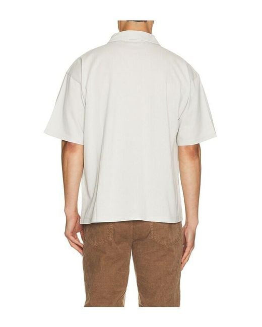 FRAME White Half Zip Pique Polo for men