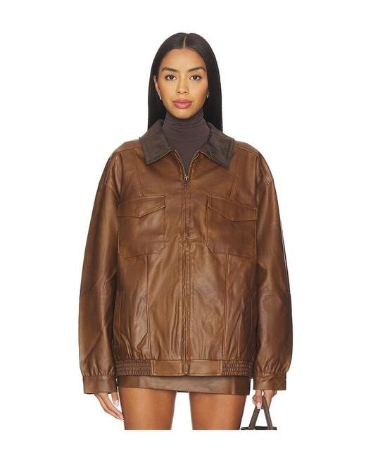 Show Me Your Mumu Brown Maverick Bomber Jacket