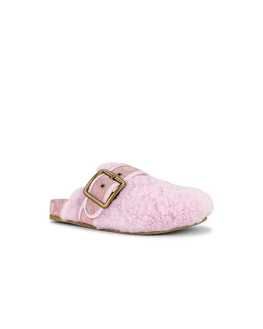 COACH Shearling Clog in Pink | Lyst