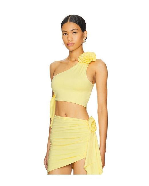 Lovers + Friends Yellow Cordelia Top