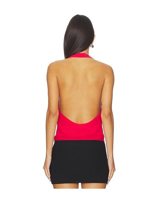 Frankie's Bikinis Red Serenity Chiffon Halter Top