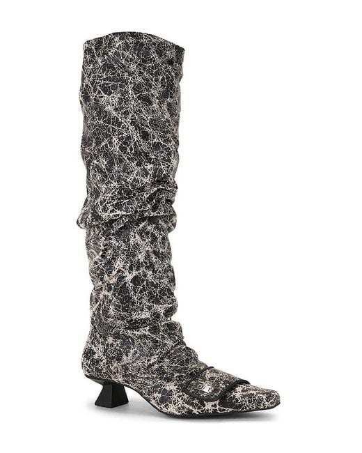 Dirt Black Boot Gathered