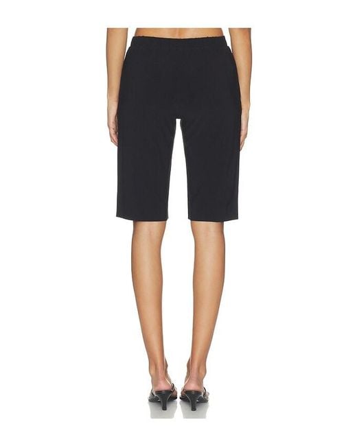 Norma Kamali Blue Flat Front Bermuda Short
