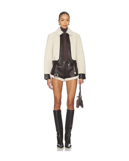 Urban Outfitters Black Faux Shearling Leather Short