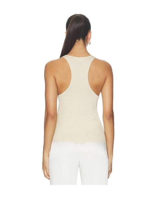 Lovers + Friends White Rosanna Metallic V Neck Top