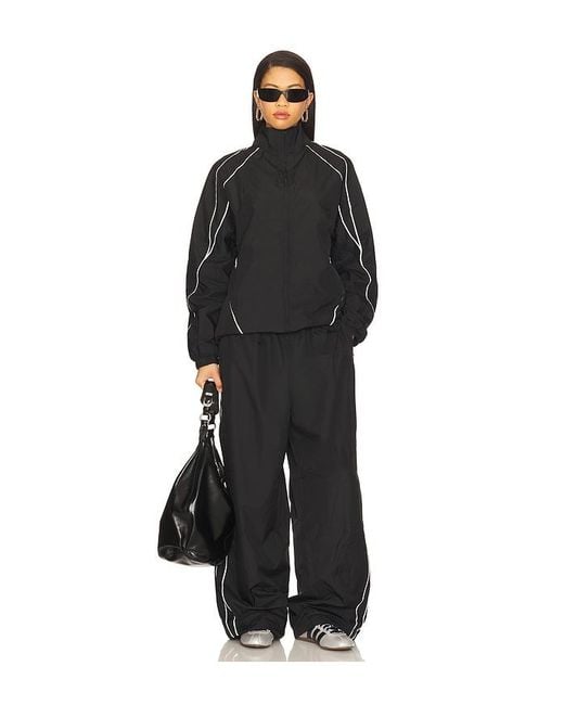 Jaded London Black Micro Fibre Jogger Pant
