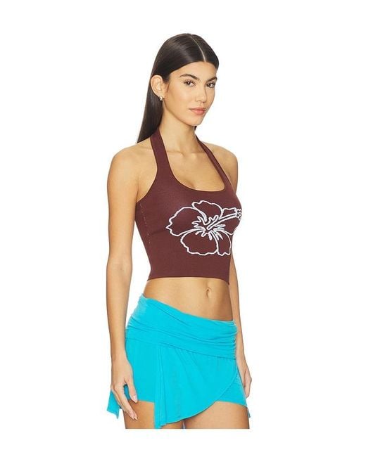 Kulani Kinis Blue Knit Halter Tank Top