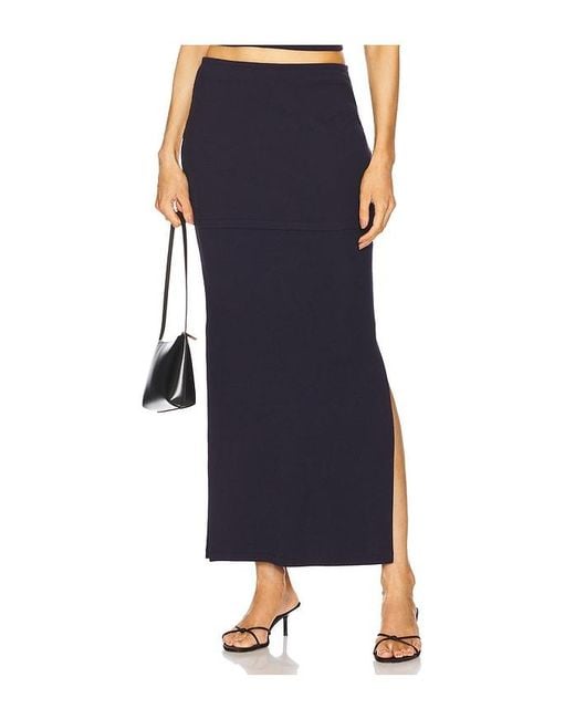 LNA Blue Lora Ribbed Skirt