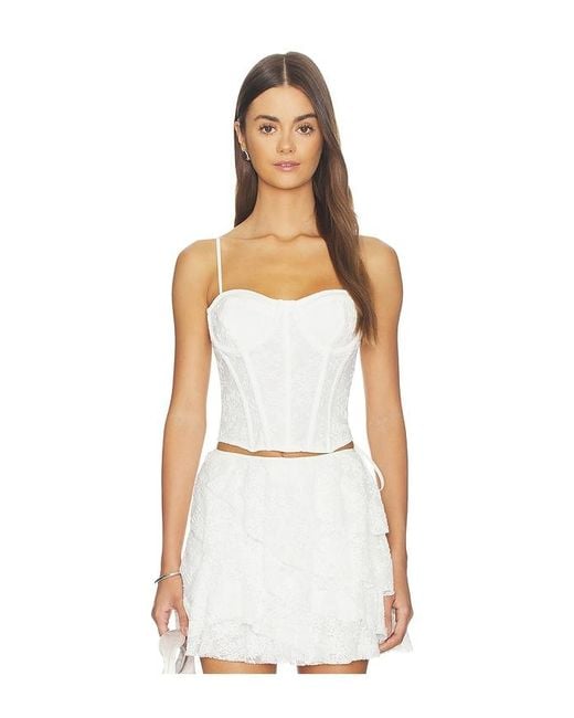 Astr White Madeleine Top